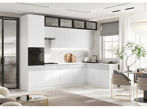 Кухонный гарнитур Оливия белый снег софт 2500x3000x600