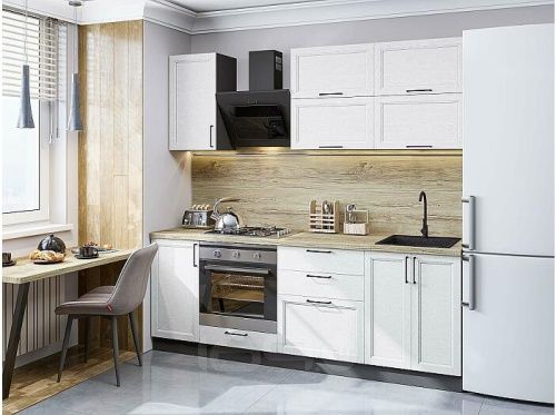 Модульный кухонный гарнитур Сканди-01 white silkwood 2140x2200x600