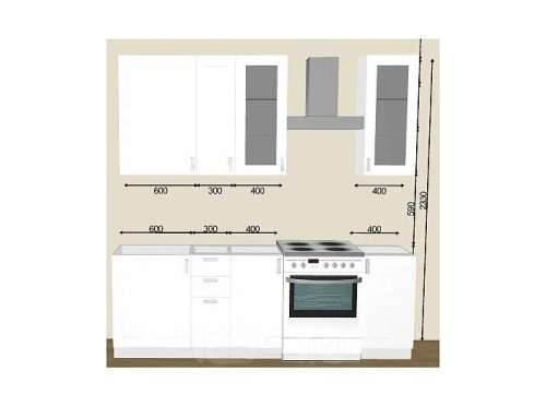 Модульный кухонный гарнитур Лофт nordic oak 2330x1700x600 фото 5