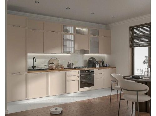 Модульный кухонный гарнитур Барселона кашемир 2690x4000x600 фото 2