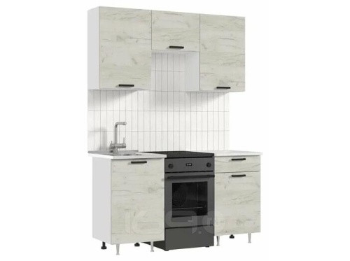 Кухонный гарнитур Рио дуб крафт белый 2140x1500x600 фото 2