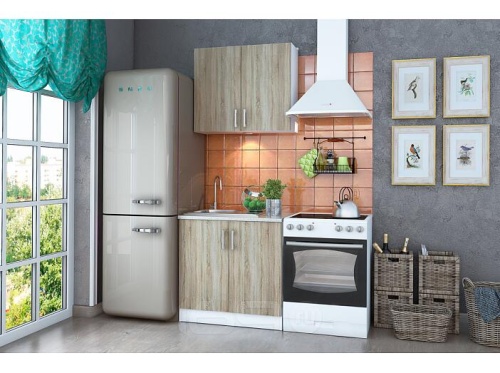 Кухонный гарнитур Уют-1 дуб сонома 2155x800x600 фото 3