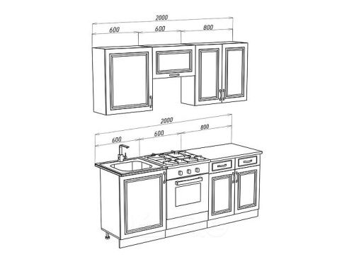Кухонный гарнитур Констанция фисташка 2140x2000x600 фото 2