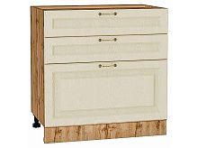 Шкаф нижний с 3-мя ящиками Ницца Дуб крем/Дуб Вотан 816*800*478