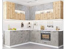 Модульный кухонный гарнитур Флэт-02 wotan oak, temple stone 2340x2390/1700x600