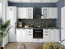 Модульный кухонный гарнитур Прага-01 белое дерево 2140x2600x600