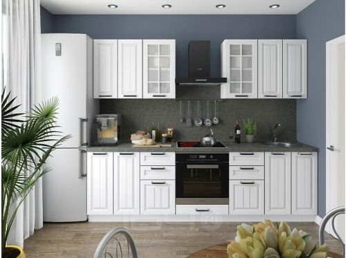 Модульный кухонный гарнитур Прага-01 белое дерево 2140x2600x600