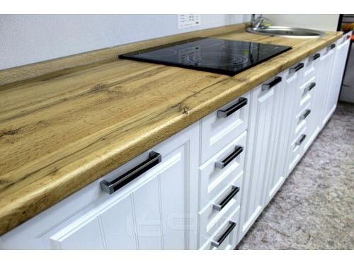 Модульный кухонный гарнитур Прага-07 белое дерево 2132x3300/1490x600 фото 3