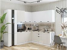 Модульный кухонный гарнитур Евро агат, белый 2140x1800/2150x600