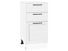 Шкаф нижний с 3-мя ящиками Сканди White Silkwood/Белый 816*400*480