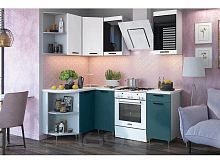 Кухонный гарнитур Техно белый снег софт, атлантик софт 2170x1400/1300x600