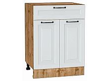 Шкаф нижний с 2-мя дверцами и ящиком Ницца Blanco/Дуб Вотан 816*600*478