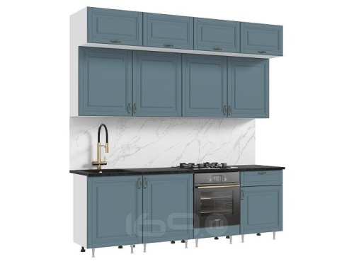Кухонный гарнитур Престиж браш блю 2500x2400x600 фото 2