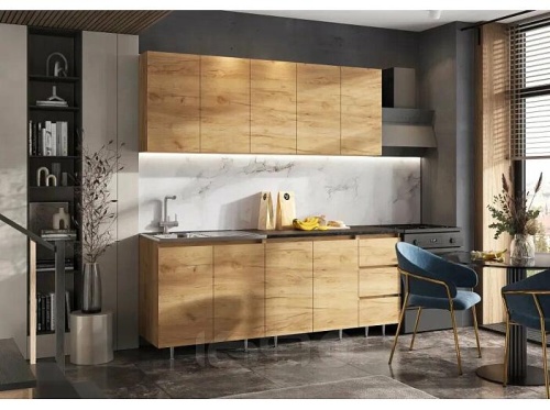 Кухонный гарнитур Челси дуб крафт 2140x2000x600