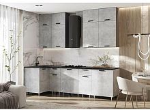 Кухонный гарнитур Рио бетон светлый 2100x1000/2600x600