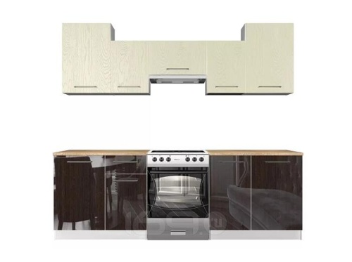 Кухонный гарнитур Бланка венге фисташка матовый, венге глянец 2155x2385x600 фото 3