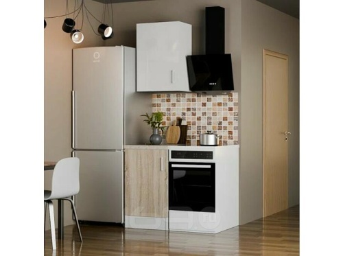 Кухонный гарнитур Уют белый, дуб сонома 2155x500x600