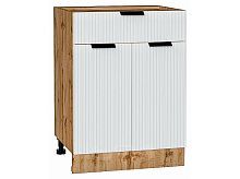 Шкаф нижний с 2-мя дверцами и ящиком Евро Лайн Белый Дуб Вотан 816*600*478