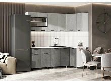 Кухонный гарнитур Рио бетон светлый, бетон темный 2140x2200/1000x600