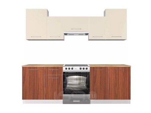 Кухонный гарнитур Бланка ваниль, амбер 2155x2385x600 фото 3