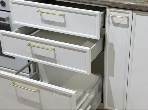 Модульный кухонный гарнитур Фрейм white silk 2330x1850x600 фото 3