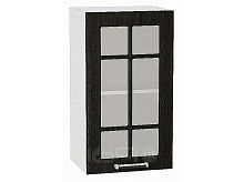 Шкаф верхний с 1-ой остекленной дверцей Прага Венге премиум Белый 716*400*318