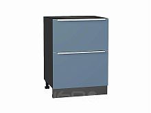 Шкаф нижний с 2-мя ящиками Фьюжн Silky Blue/Graphite 816*600*480
