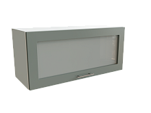 Шкаф ВГ800 верхний горизонтальный со стеклом Валерия-М БЕЛ/ЛАГУНА/СОФТ Ф88