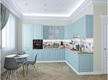 Модульный кухонный гарнитур Ницца-04 голубой 2340x3200/2700x600