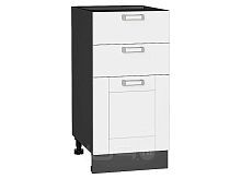 Шкаф нижний с 3-мя ящиками Лофт White Silk/Graphite 816*400*480