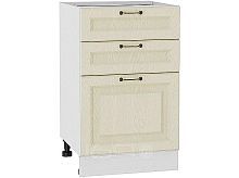 Шкаф нижний с 3-мя ящиками Ницца Н 503 Дуб крем-Белый