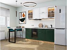 Модульный кухонный гарнитур Дублин-03 special green, special white 2140x1950x600