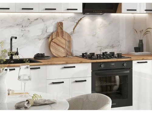 Кухонный гарнитур Рио белый глянец 2500x2400x600 фото 2