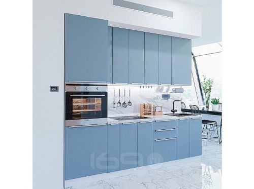 Модульный кухонный гарнитур Фьюжн-03 silky blue 2340x2600x600