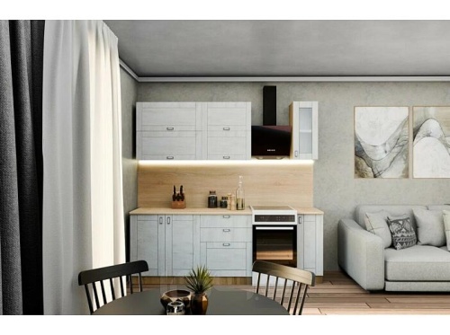 Модульный кухонный гарнитур Лофт nordic oak 2130x1700x600 фото 2