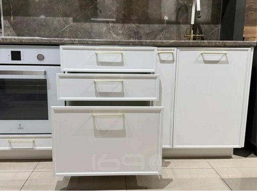 Модульный кухонный гарнитур Фрейм white silk 2330x1850x600 фото 2