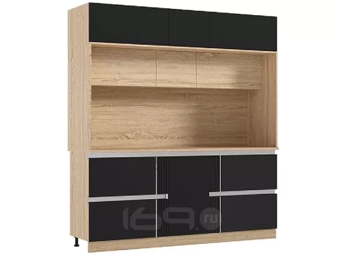 Кухонный гарнитур Карина пластер блэк 2270x2050x600