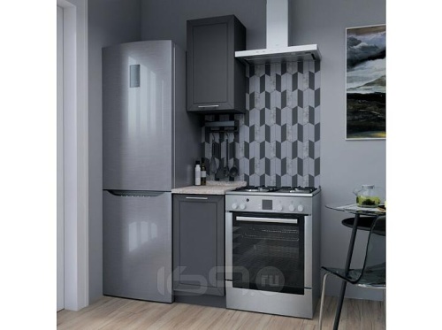 Модульный кухонный гарнитур Глетчер-05 маренго силк 2140x400x600