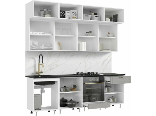 Кухонный гарнитур Престиж браш текстура грей 2500x2400x600 фото 3