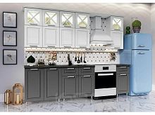 Кухонный гарнитур Констанция белый снег софт, графит софт new 2350x2000x600