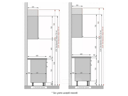 Модульный кухонный гарнитур Фьюжн-01 angel, gallant 2340x2300x600 фото 3