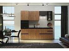 Кухонный гарнитур Техно-6 графит, экзотическое дерево амазония 2224x2400x600