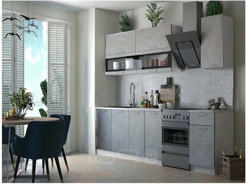 Кухонный гарнитур Техно бетон темный 2140x2000x600