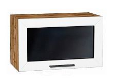 Шкаф верхний горизонтальный остекленный Глетчер Айленд Силк Дуб Вотан 358*600*318