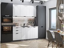 Модульный кухонный гарнитур Евро антрацит, белый 2140x2800x600