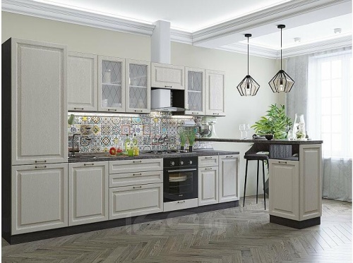 Модульный кухонный гарнитур Ницца-02 дуб крем 2140x3300x600