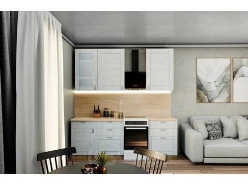 Модульный кухонный гарнитур Лофт super white 2330x1700x600 фото 2