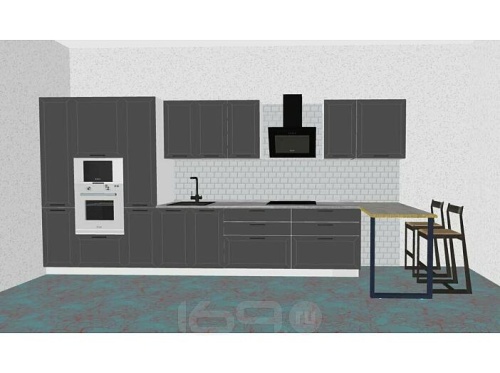 Модульный кухонный гарнитур Глетчер маренго силк 2130x4400x600 фото 4