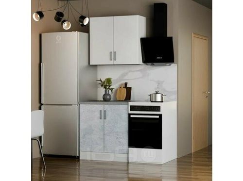 Кухонный гарнитур Уют белый, бетон 2155x800x600