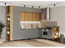 Кухонный гарнитур Техно-5 браш, дуб крафт 2500x3200/2240x600
